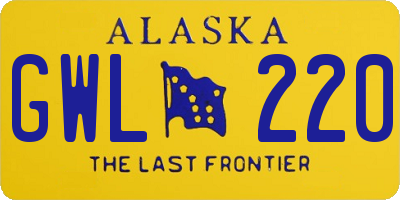 AK license plate GWL220