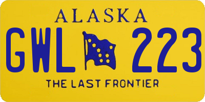 AK license plate GWL223
