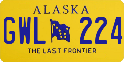 AK license plate GWL224