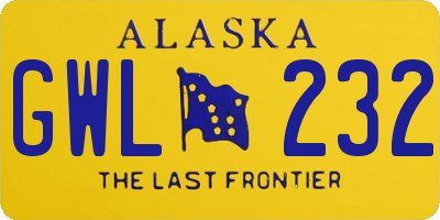 AK license plate GWL232