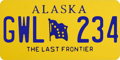 AK license plate GWL234