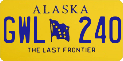 AK license plate GWL240