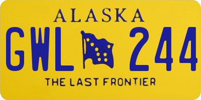 AK license plate GWL244