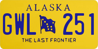 AK license plate GWL251