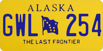AK license plate GWL254