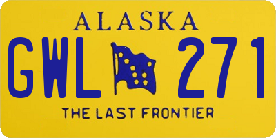 AK license plate GWL271