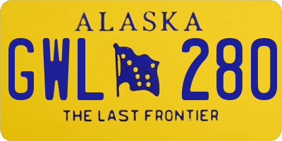 AK license plate GWL280