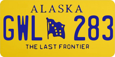 AK license plate GWL283