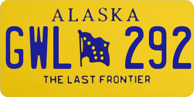 AK license plate GWL292