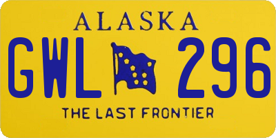 AK license plate GWL296