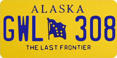 AK license plate GWL308