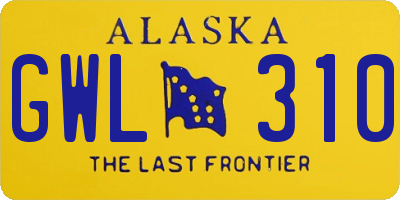 AK license plate GWL310