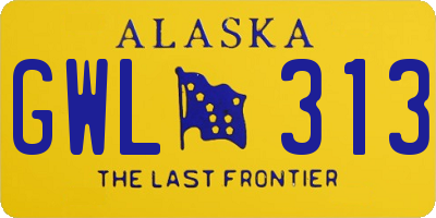AK license plate GWL313