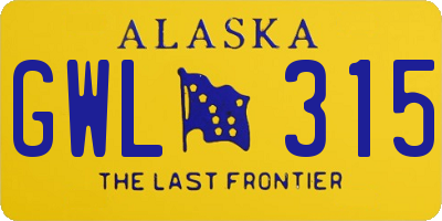 AK license plate GWL315