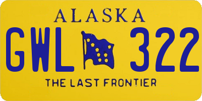 AK license plate GWL322