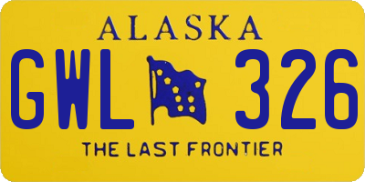 AK license plate GWL326