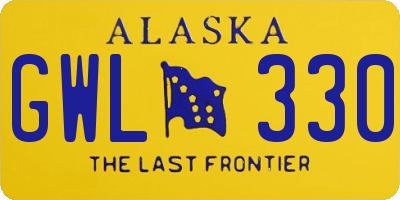 AK license plate GWL330