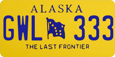 AK license plate GWL333