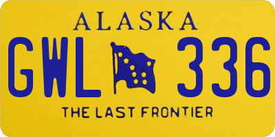 AK license plate GWL336