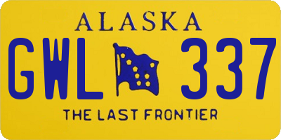 AK license plate GWL337