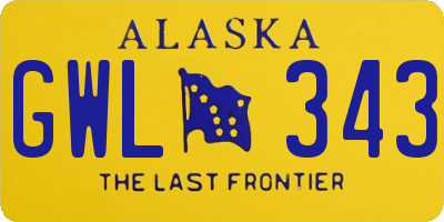 AK license plate GWL343