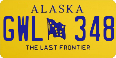 AK license plate GWL348
