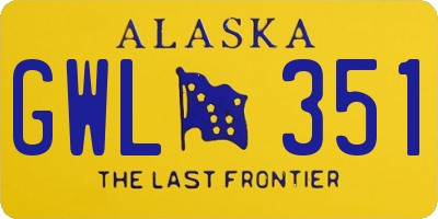 AK license plate GWL351