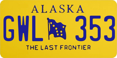 AK license plate GWL353