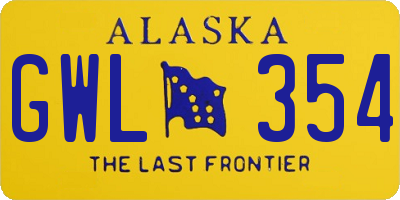 AK license plate GWL354