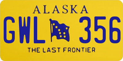 AK license plate GWL356