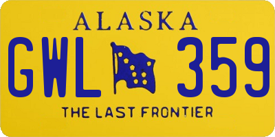 AK license plate GWL359