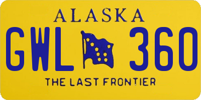 AK license plate GWL360