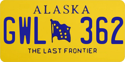 AK license plate GWL362