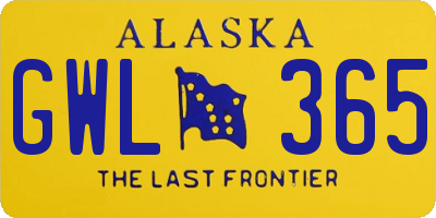 AK license plate GWL365