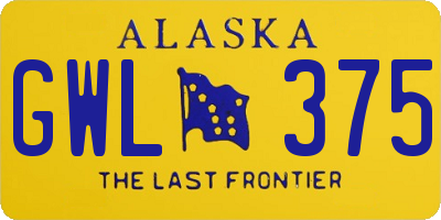 AK license plate GWL375
