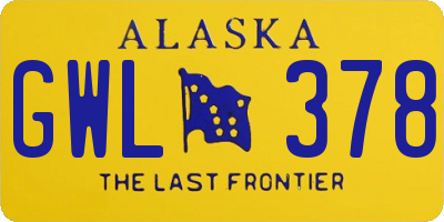 AK license plate GWL378