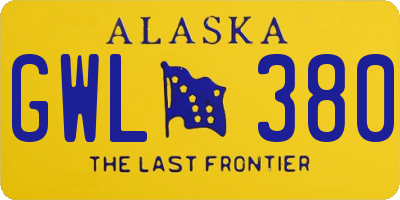 AK license plate GWL380