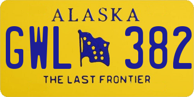AK license plate GWL382