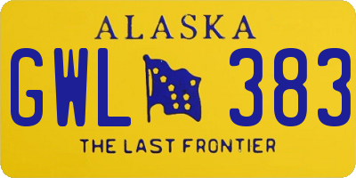 AK license plate GWL383