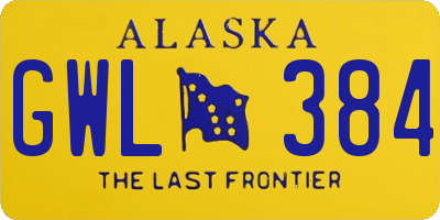 AK license plate GWL384