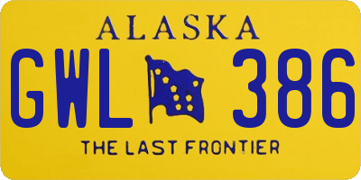 AK license plate GWL386