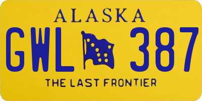 AK license plate GWL387