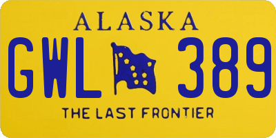 AK license plate GWL389