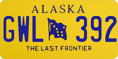 AK license plate GWL392