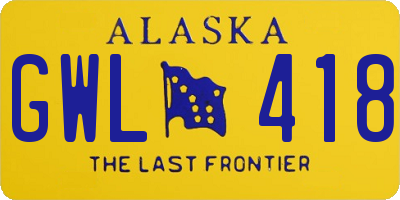 AK license plate GWL418