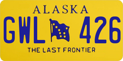 AK license plate GWL426
