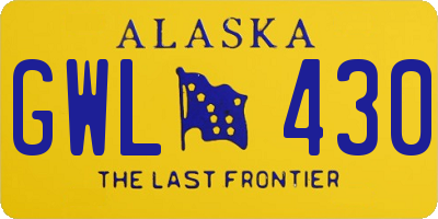 AK license plate GWL430