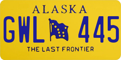 AK license plate GWL445