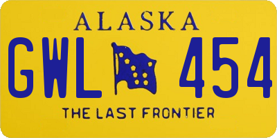 AK license plate GWL454