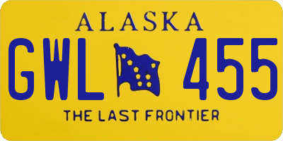 AK license plate GWL455